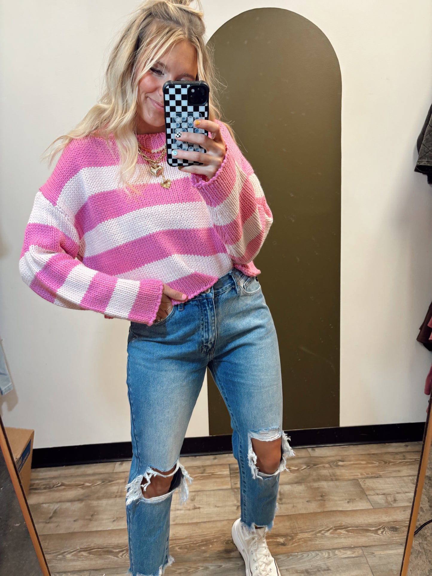 Chelly Striped Sweater (Pink)