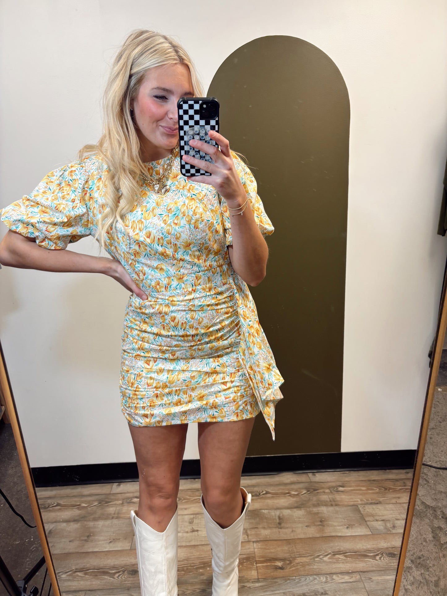 Primrose Floral Dress (Yellow)