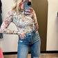 Bronwynn Sheer Floral Top (Cream)