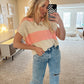 Diana S/S Stripe Sweater (Pink)