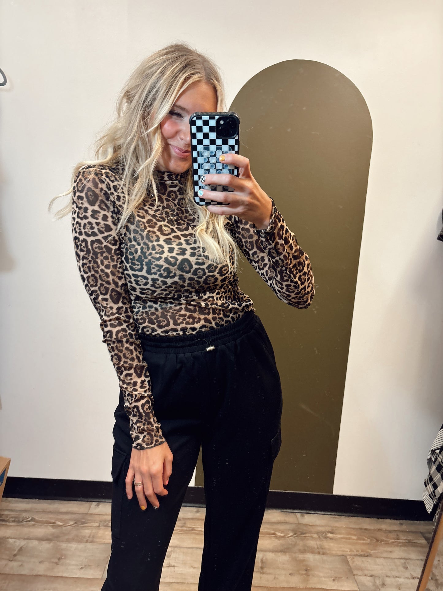 Sheer Leopard Layer Top