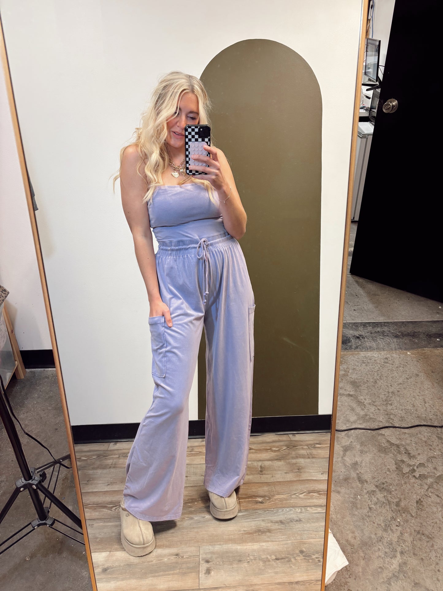 Free To Be Strapless Jumpsuit (Wisteria)