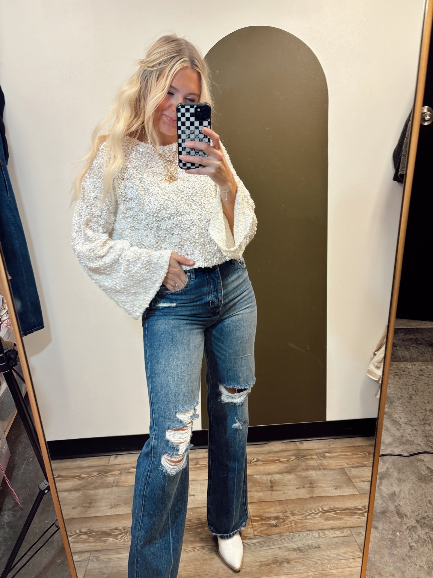 Snow Sparkle Sequin Top