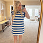 Shawna Stripe Dress (Blue)