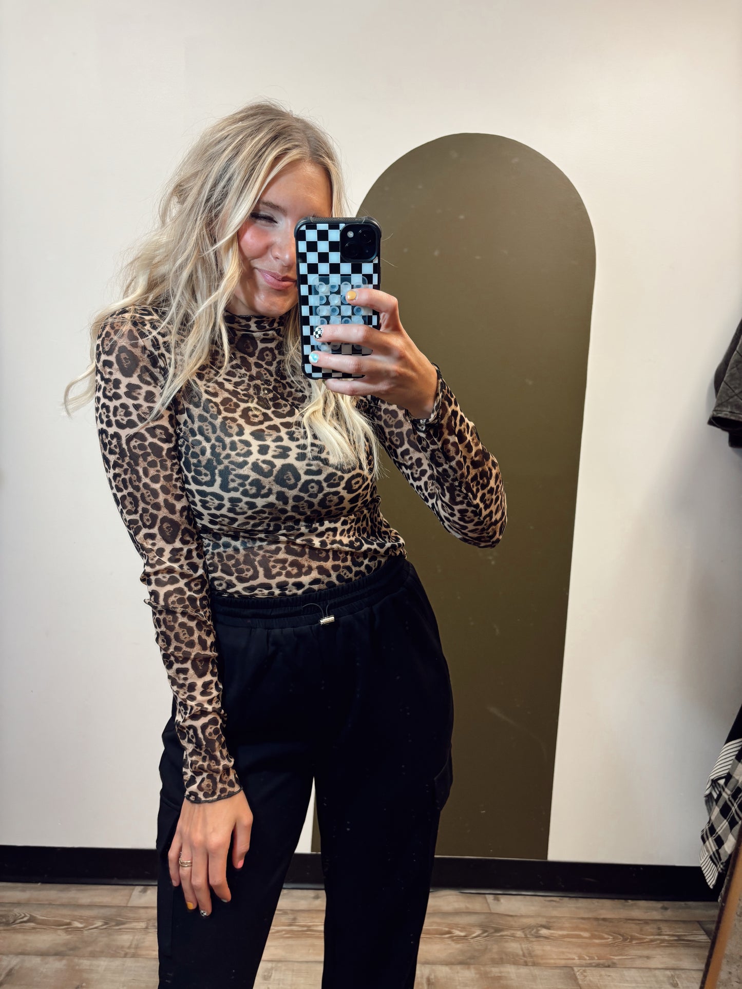 Sheer Leopard Layer Top