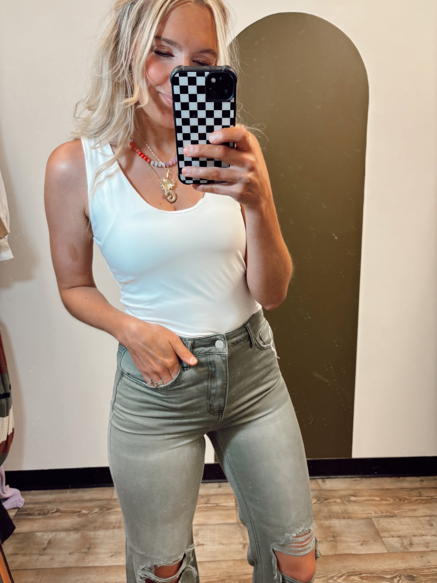 Gianna Knit Tank (White)