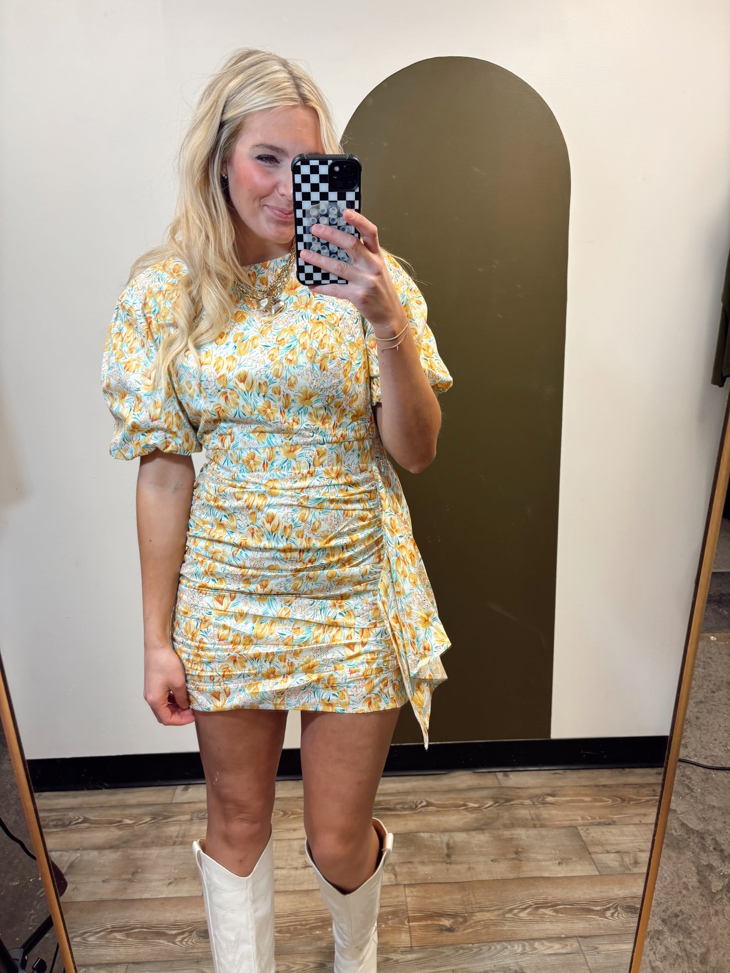 Primrose Floral Dress (Yellow)