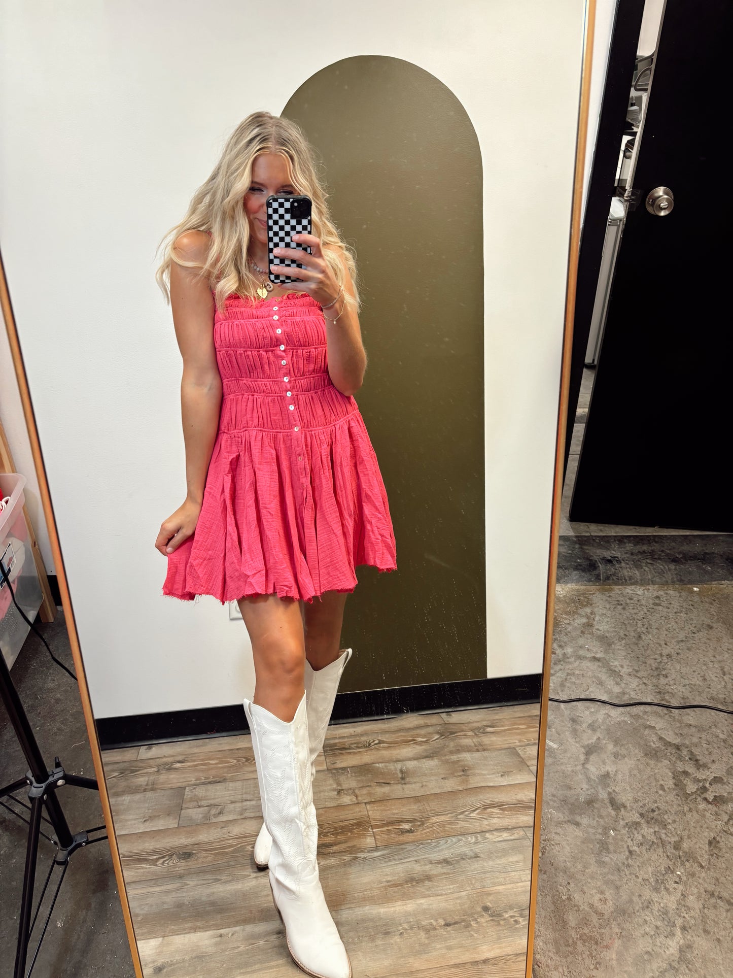 Celeste Button Mini Dress