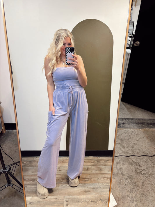 Free To Be Strapless Jumpsuit (Wisteria)