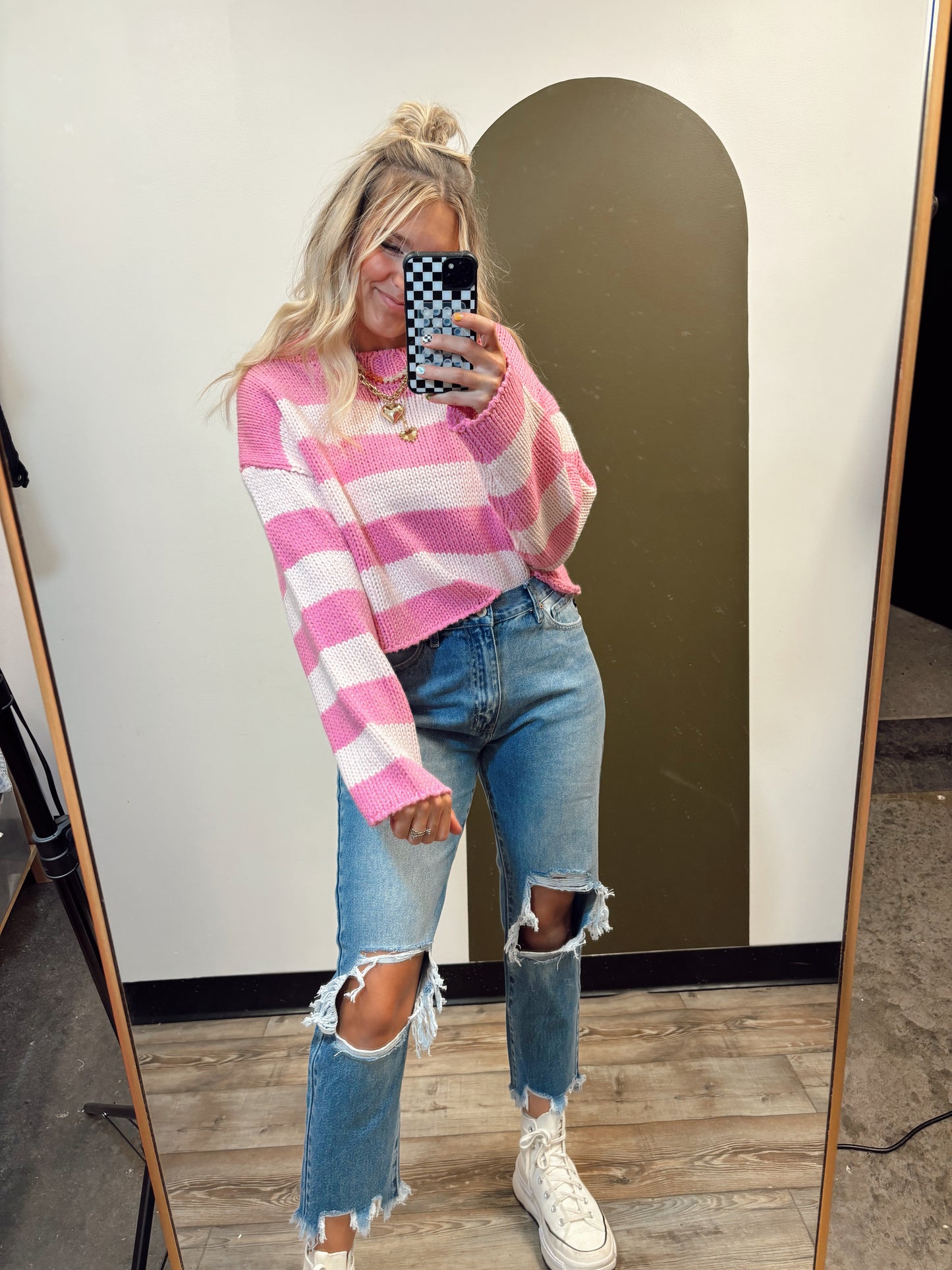 Chelly Striped Sweater (Pink)