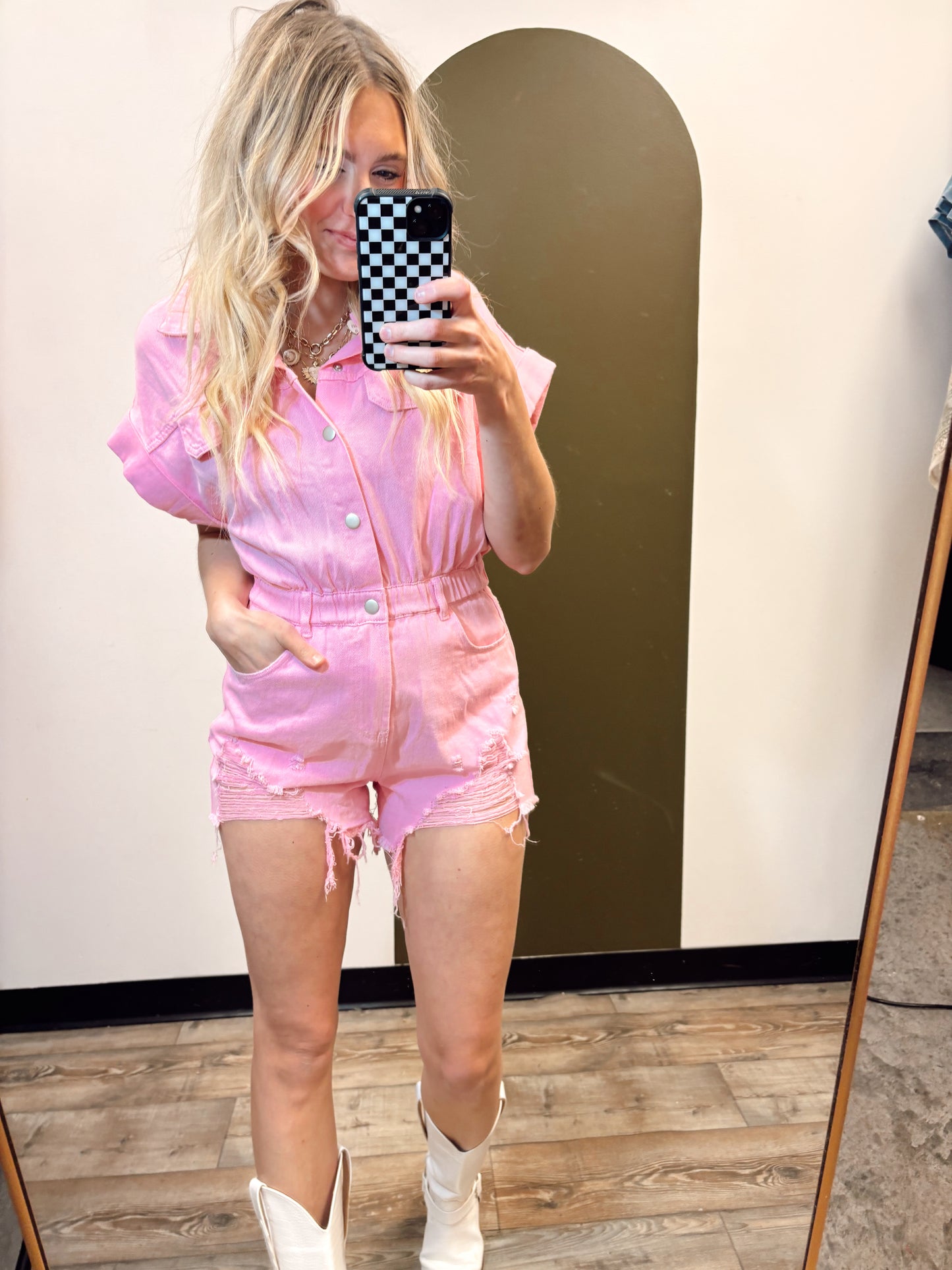 All American Romper (Pink)