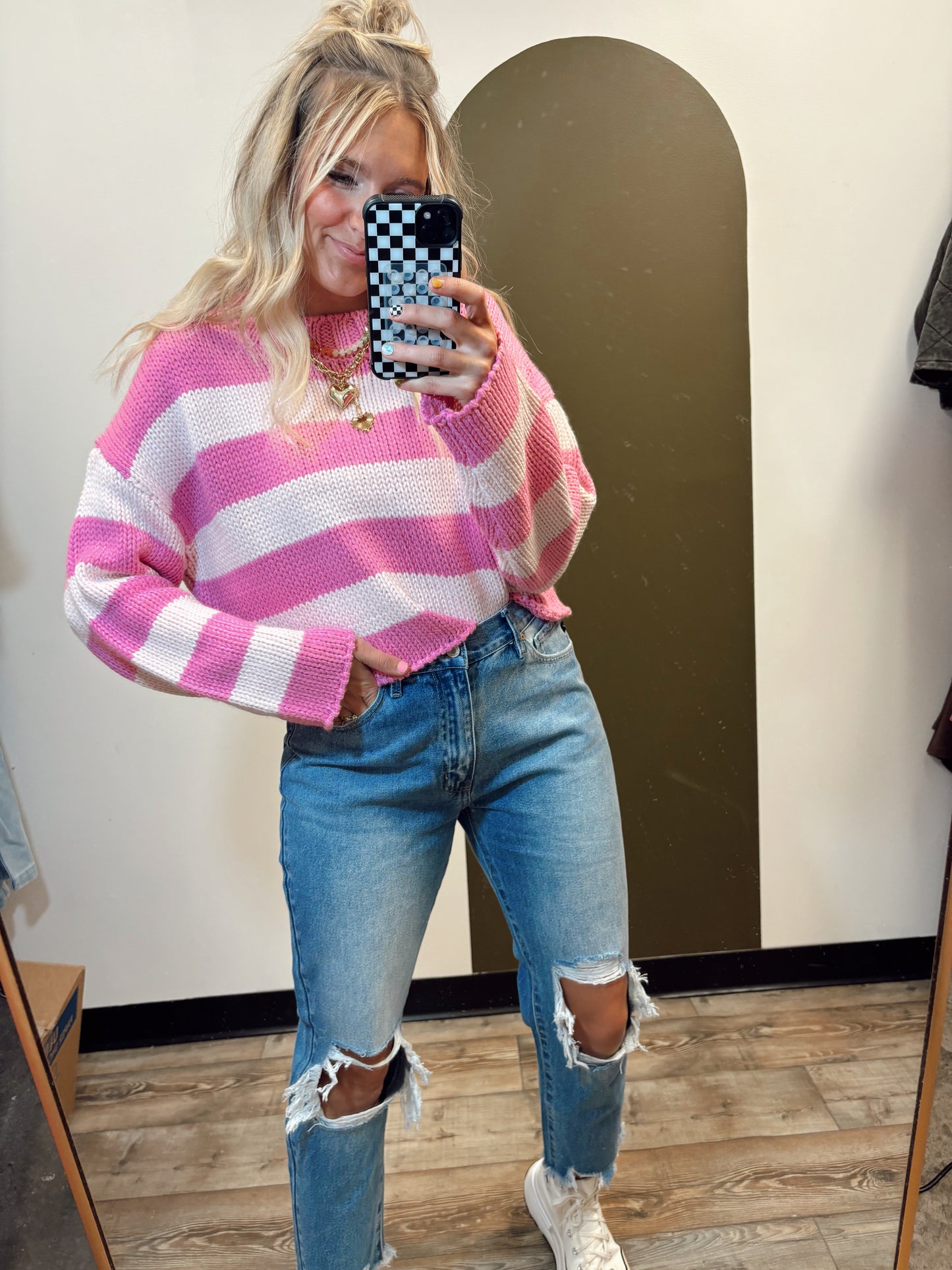 Chelly Striped Sweater (Pink)