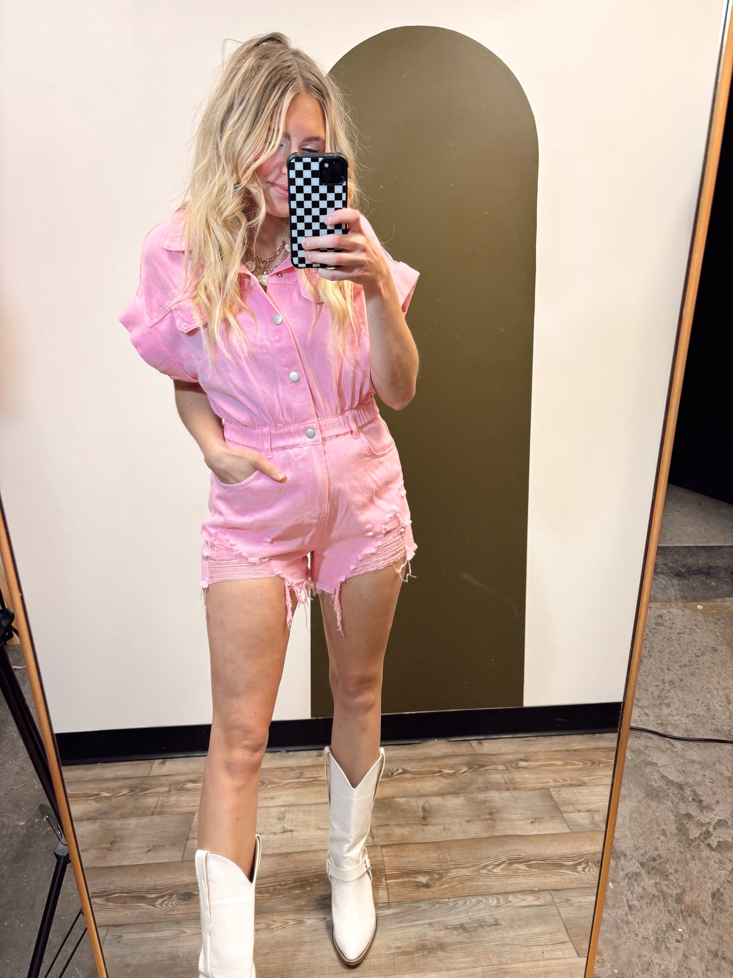 All American Romper (Pink)