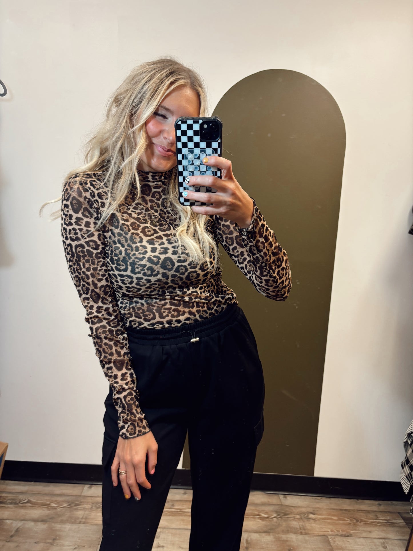 Sheer Leopard Layer Top