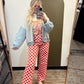 Demi Checkered Pant (Red)