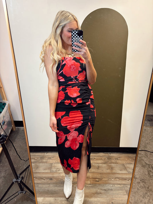 Rose Red Midi Dress